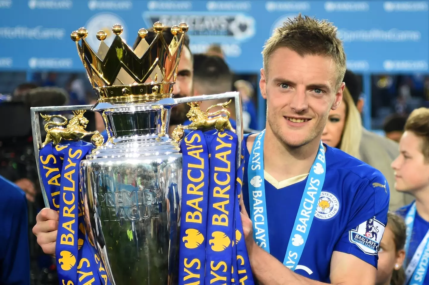 Jamie Vardy helped Leicester City win the Premier League title in the 2015/2016 season. Image: Getty