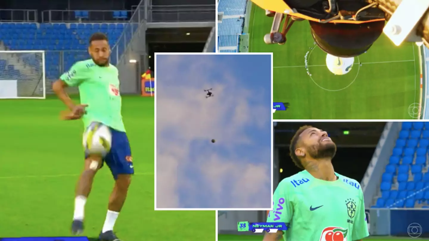 Neymar leaves Brazil teammates stunned with outrageous touch to kill ball dead from 35 metres in the air