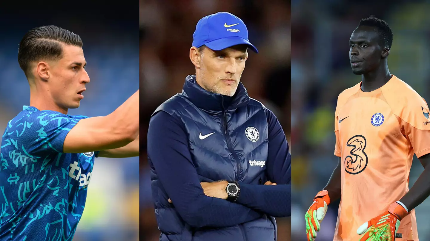 Kepa Arrizabalaga, Thomas Tuchel and Edouard Mendy. (Alamy)