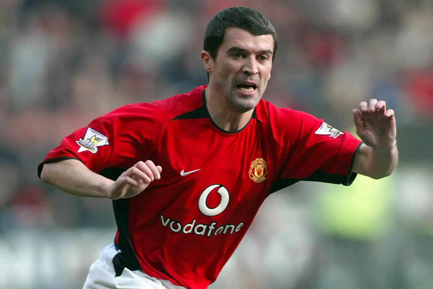 Roy Keane in action for Man Utd (Credit:Getty)