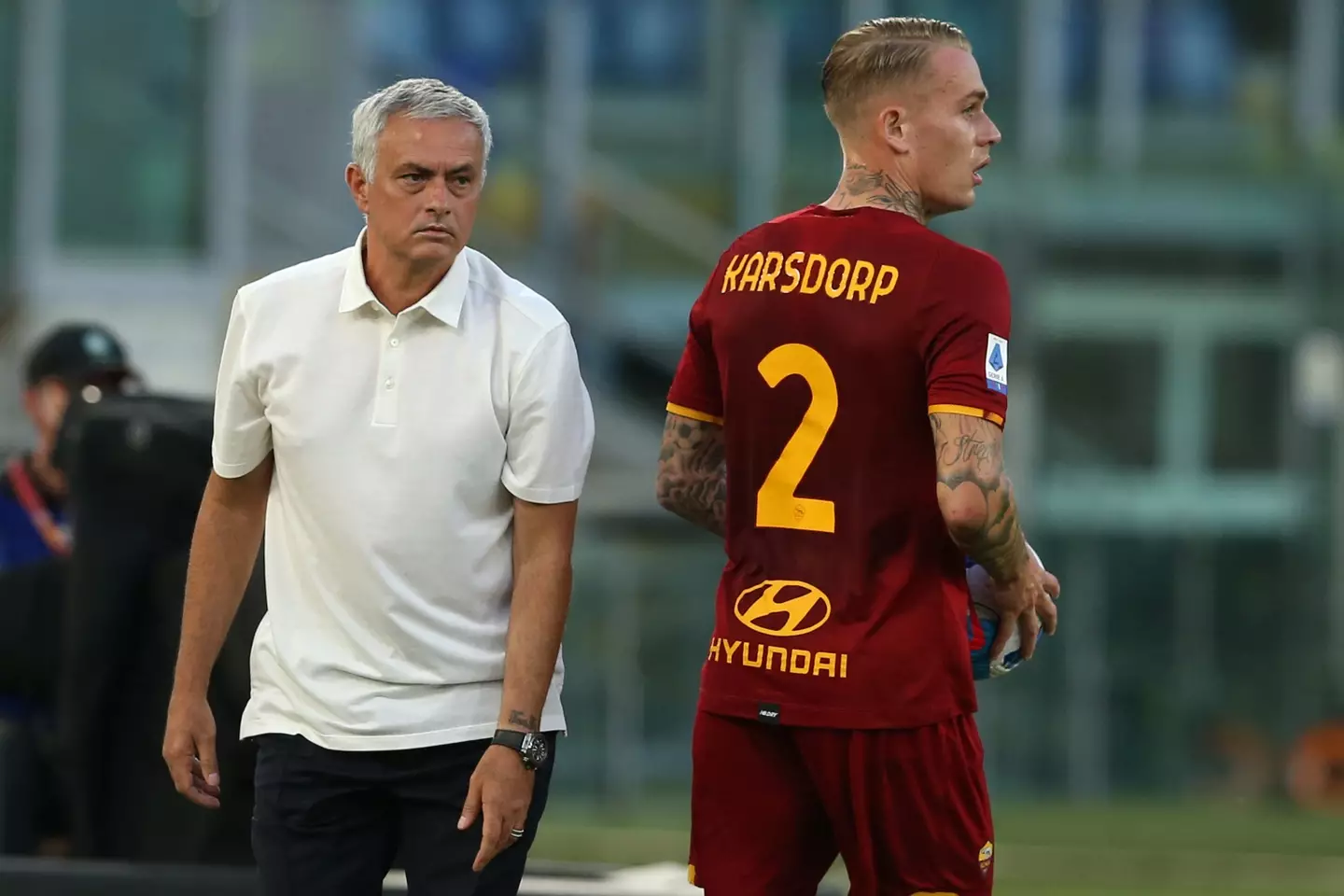 Jose Mourinho and Rick Karsdorp’s relationship at Roma appears to be on the mend.