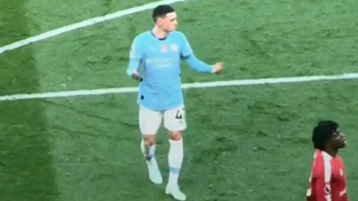 New footage shows Phil Foden's immediate reaction to Man Utd fans' vile chant about his mum