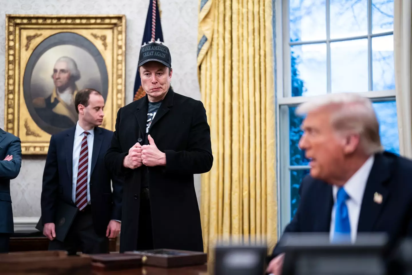 Elon Musk with Donald Trump at the White House. Image: Getty