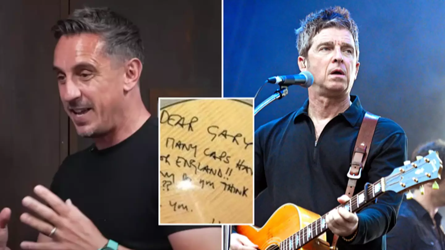 Gary Neville reveals savage message Noel Gallagher wrote on his guitar after he asked Oasis star to sign it