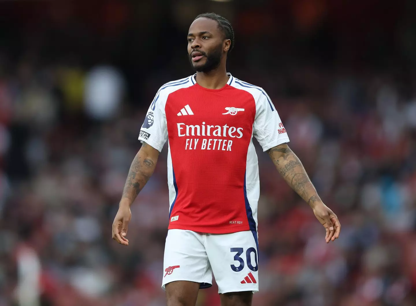 Raheem Sterling for Arsenal in the 24/25 season (credit: getty)