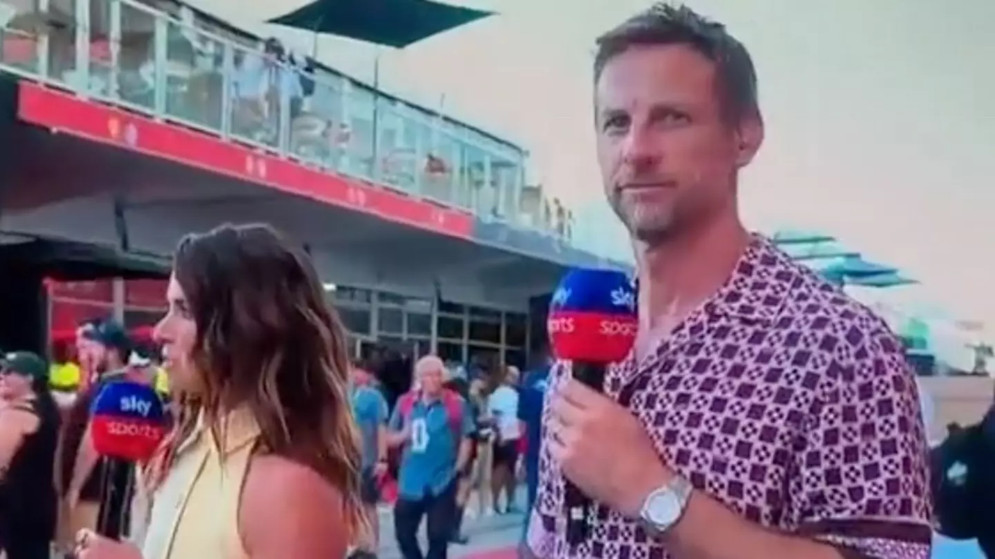 Jenson Button's Awkward Reaction to Danica Patrick Caught Live on Sky Sports