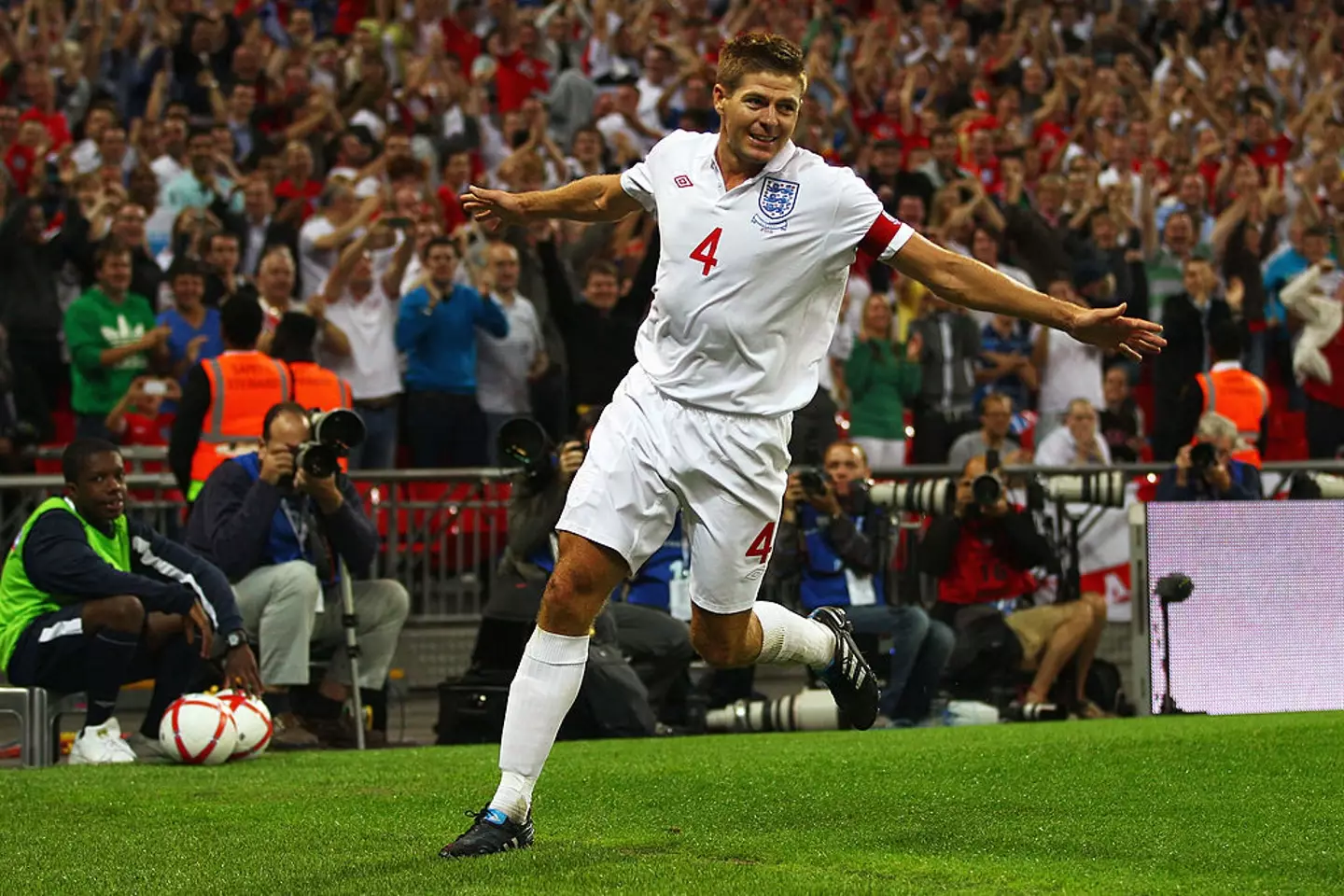 Steven Gerrard has 114 appearances for England. (Image: Getty)
