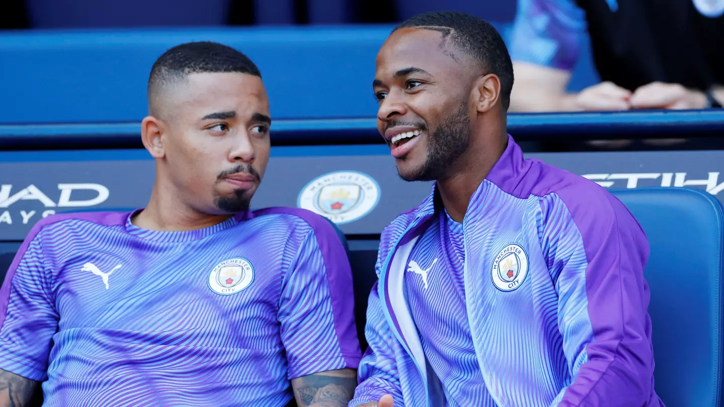 Manchester City forwards Raheem Sterling and Gabriel Jesus (Image: Alamy)