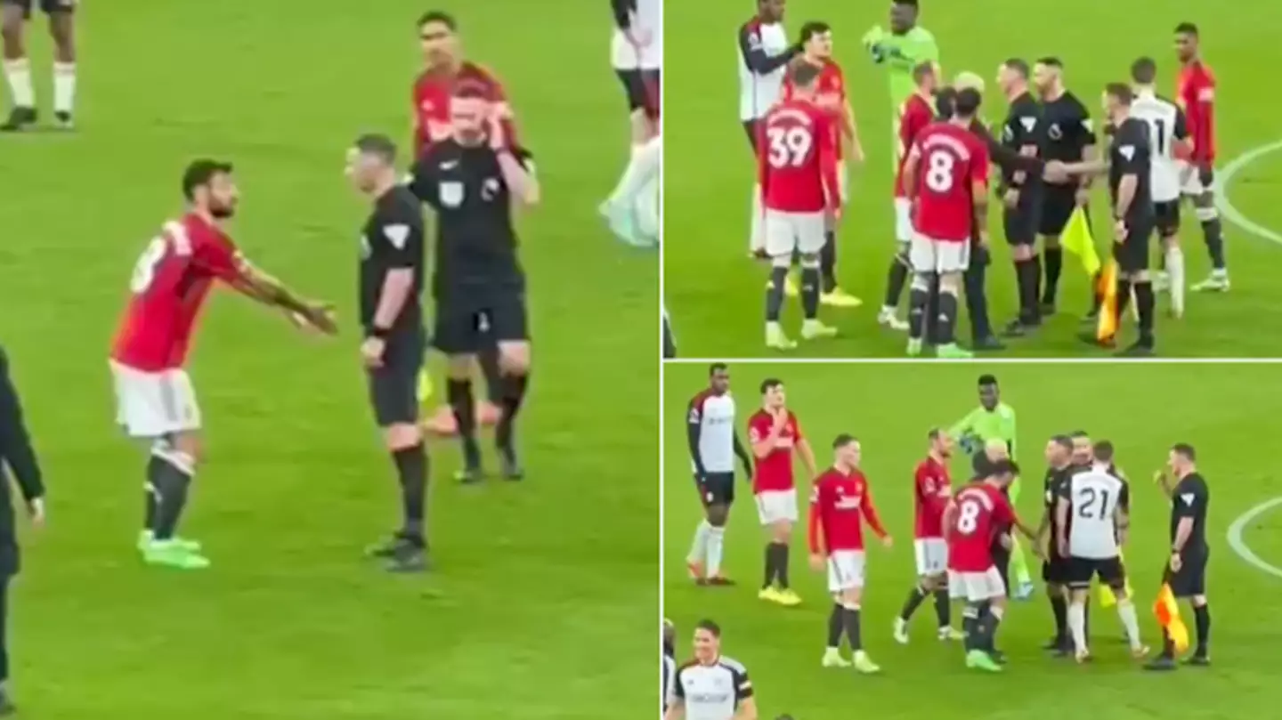 Bruno Fernandes was fuming with referee Michael Oliver after Man Utd’s dismal defeat against Fulham