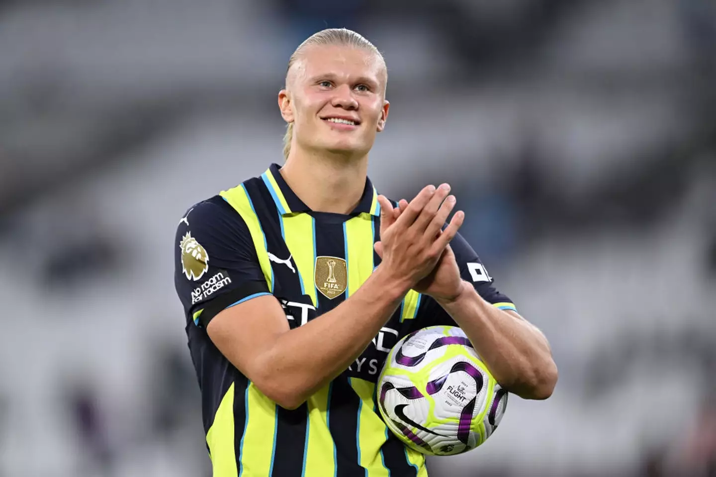 Erling Haaland in action for Man City -