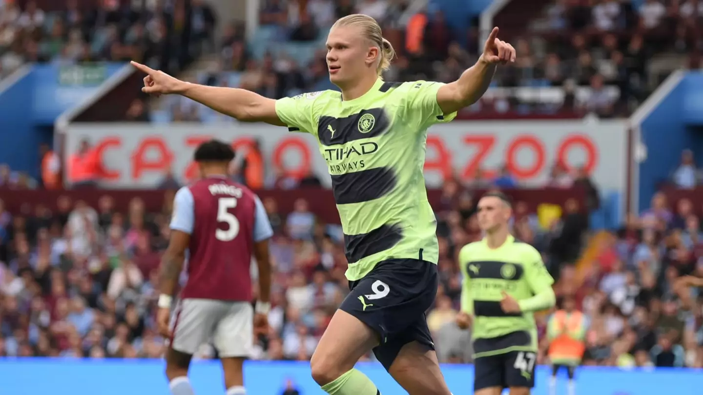 Erling Haaland took his Premier League tally for the season to 10 goals against Aston Villa (Alamy)