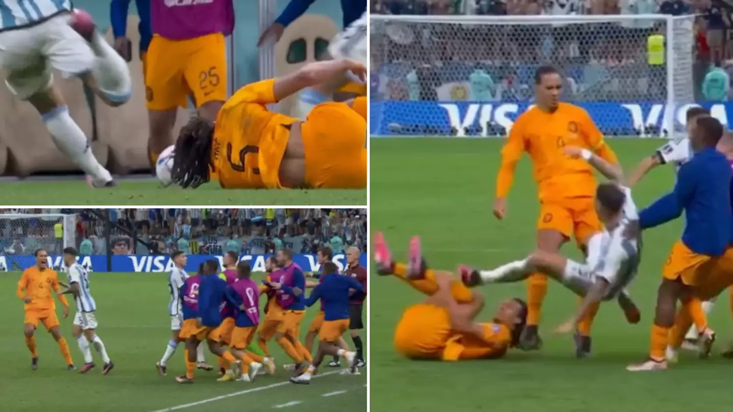 Virgil van Dijk absolutely bodied Leandro Paredes after he kicked the ball at Netherlands bench