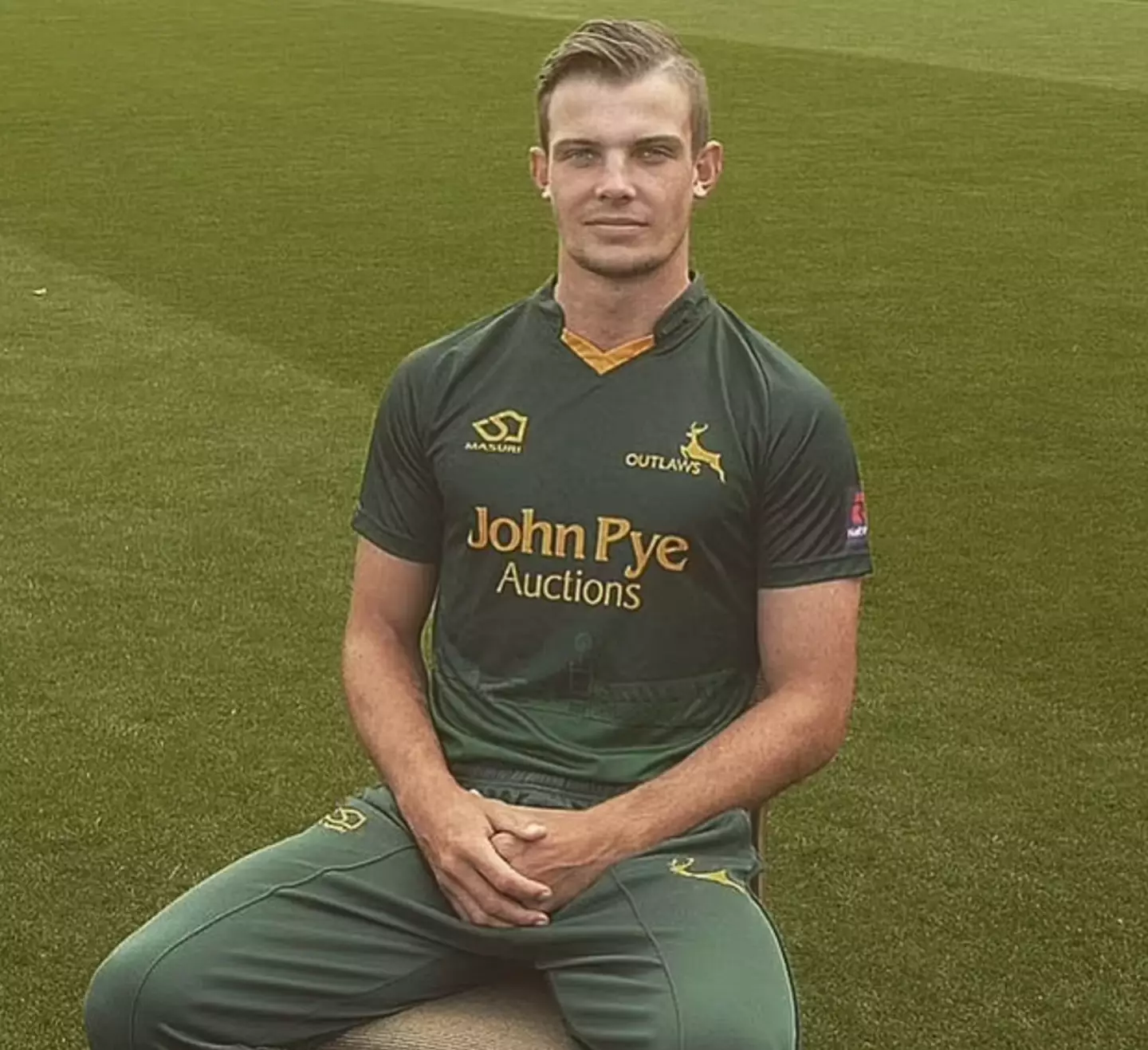 Ben Kitt during a Nottinghamshire Country Cricket Club photoshoot. Image: Facebook/Ben Kitt