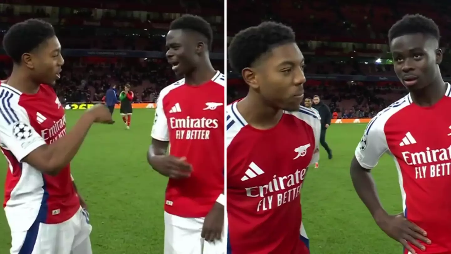 Bukayo Saka and Myles Lewis-Skelly produce incredibly wholesome double interview after Arsenal smash Monaco