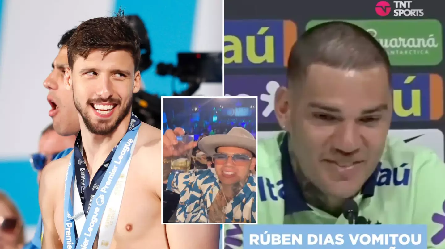 Ruben Dias THREW UP in Jack Grealish's mum's handbag during Man City celebrations