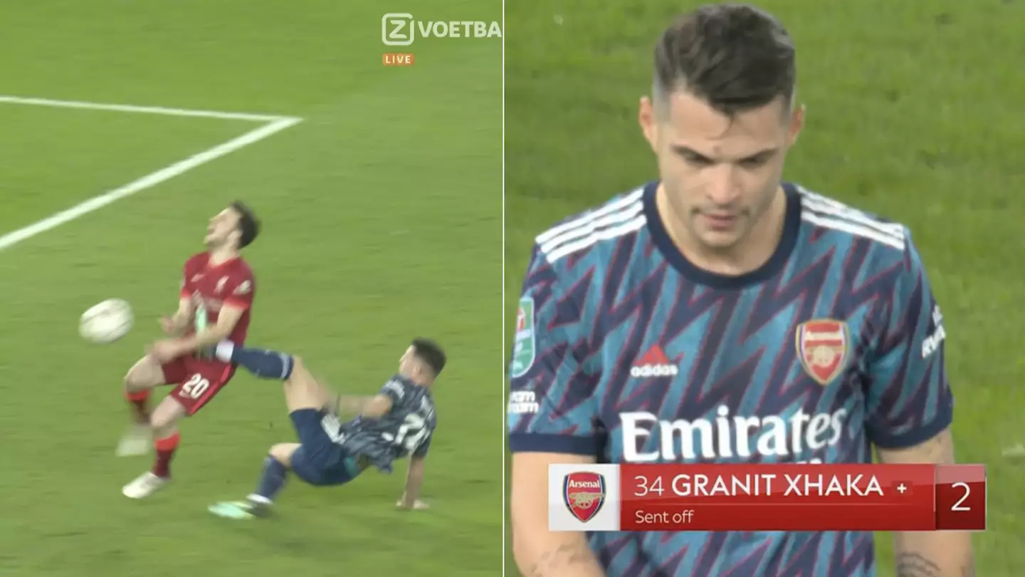 Granit Xhaka Gets Sent Off Vs Liverpool In True Granit Xhaka Fashion