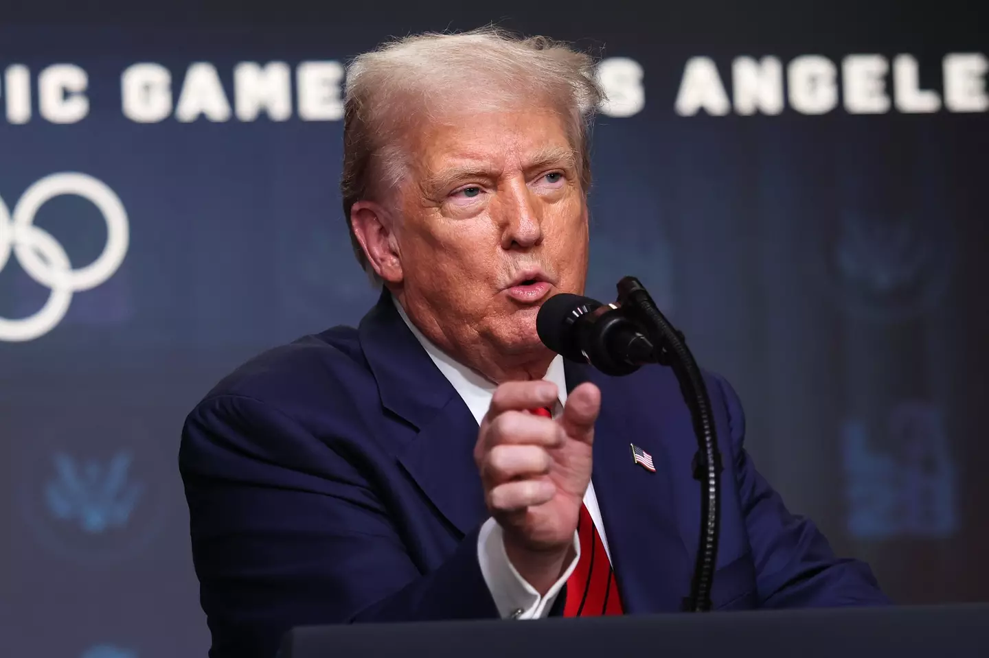 Trump spoke about possibly moving World Cup games and the Olympics. Image: Getty