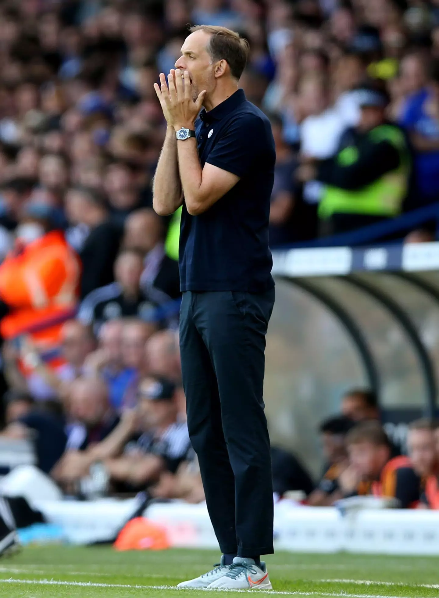 Chelsea manager Thomas Tuchel on the touchline during the Premier League match at Elland Road