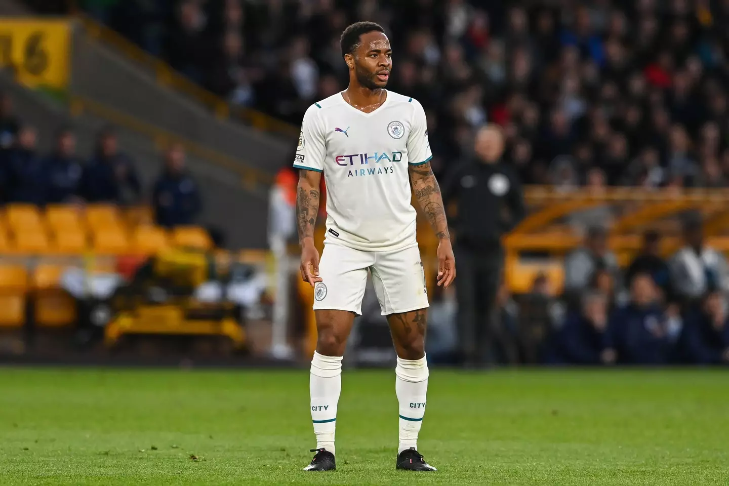 Raheem Sterling of Manchester City during the game. (Alamy)