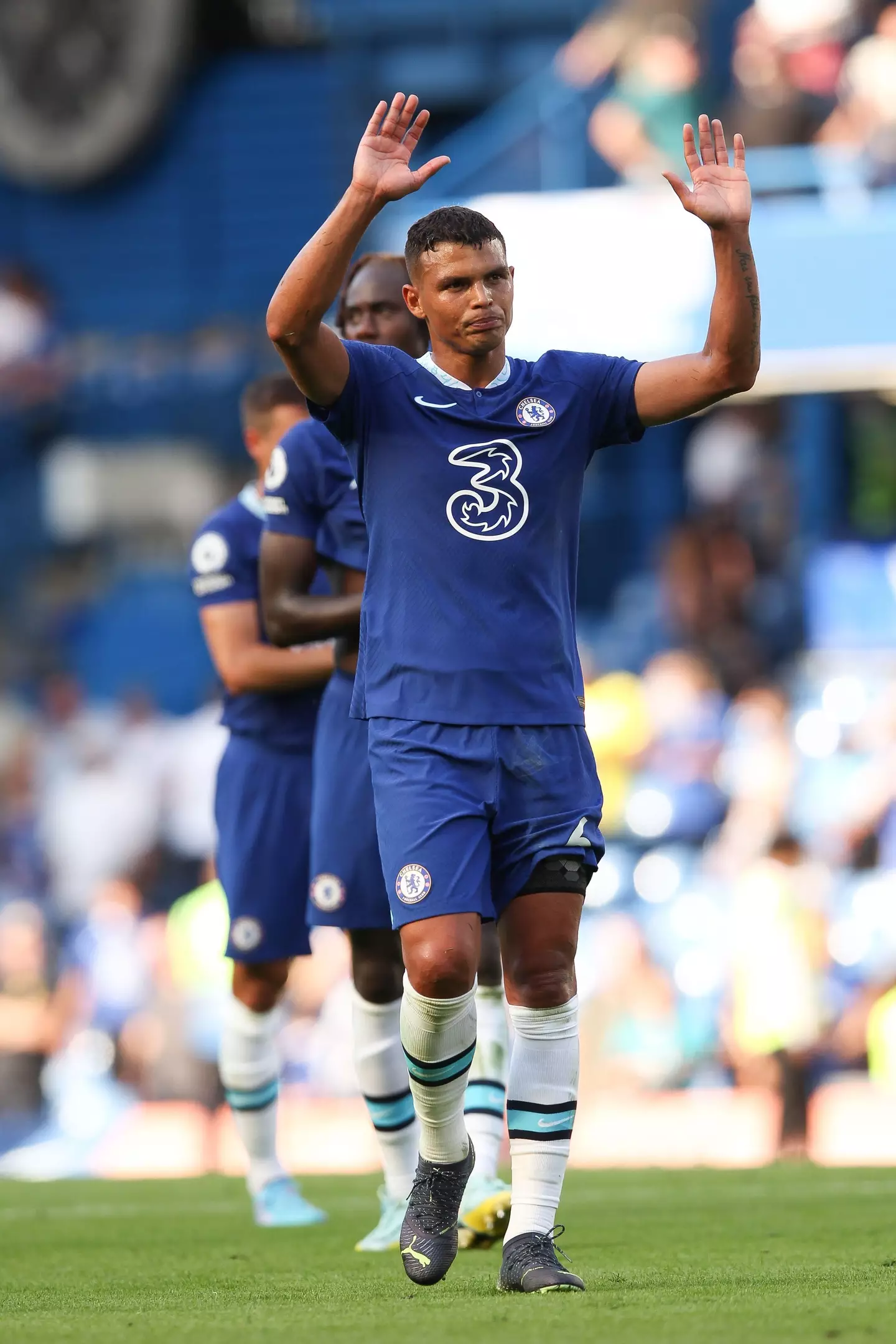 Thiago Silva after the win against Leicester City. (Alamy)