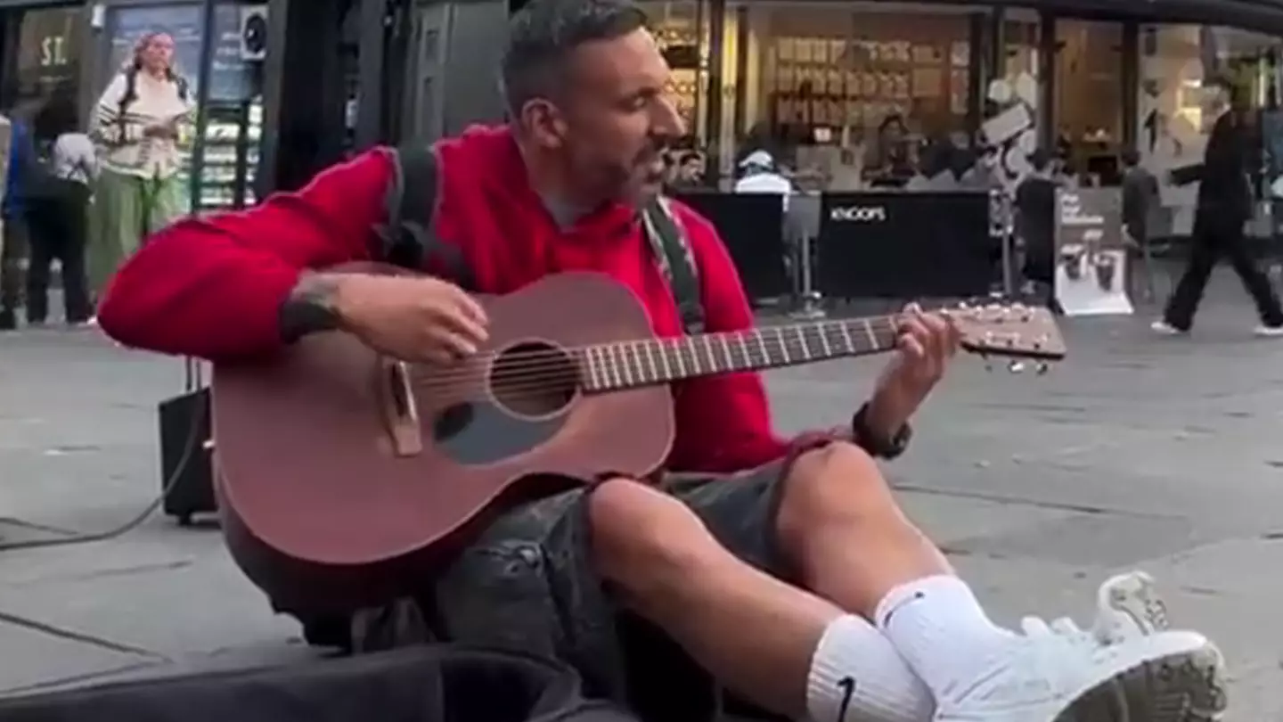 Premier League icon spotted busking in city centre just four years after his retirement from football