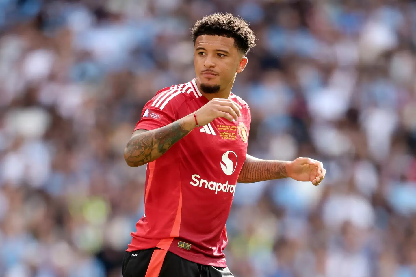 Jadon Sancho has been linked with a move away from United this summer. (Image: Getty)