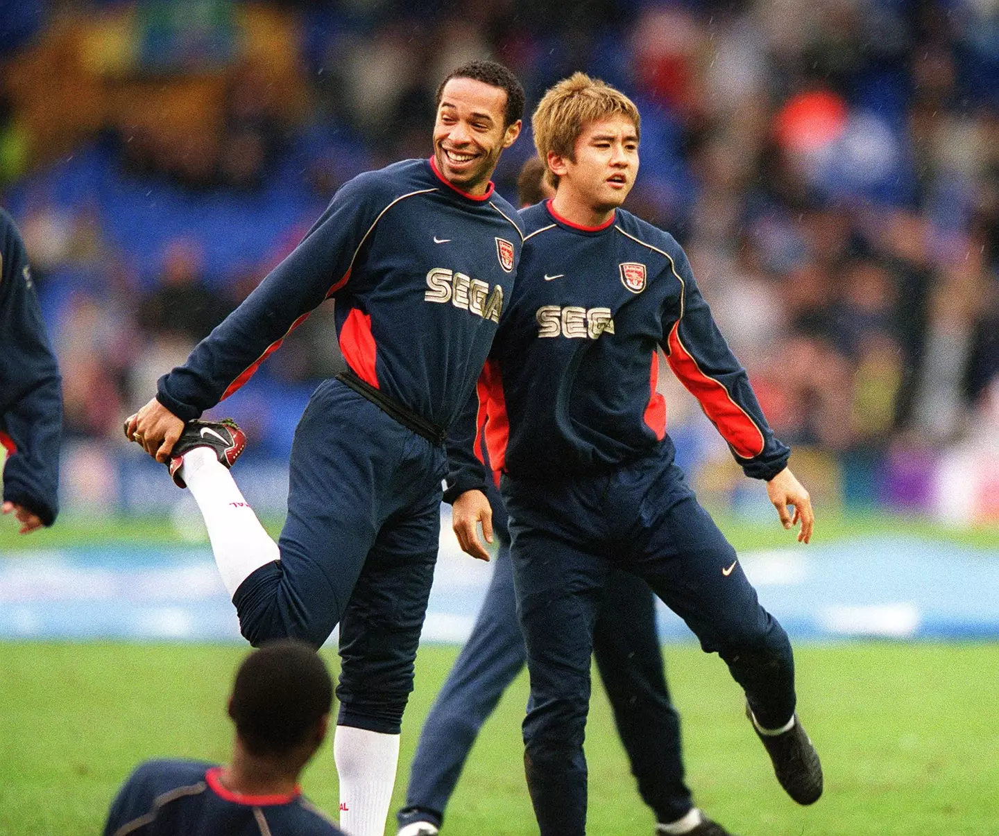 Junichi Inamoto training alongside Thierry Henry. Image: Getty 