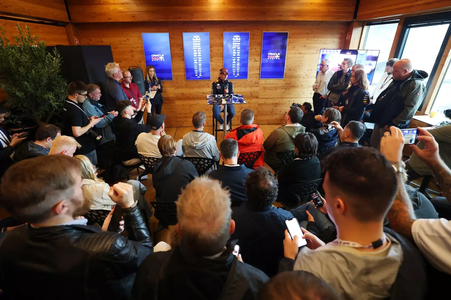 Max Verstappen during media day for the 2025 Belgium Grand Prix (credit: getty)
