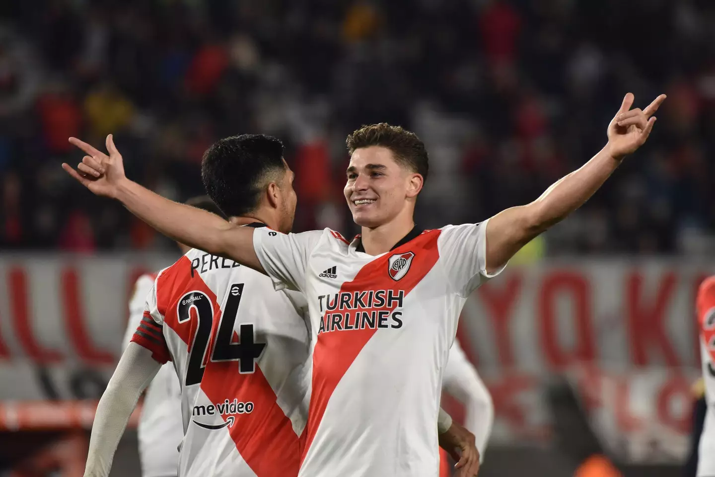 Julian Alvarez celebrates scoring for River Plate (Federico Peretti / Alamy)