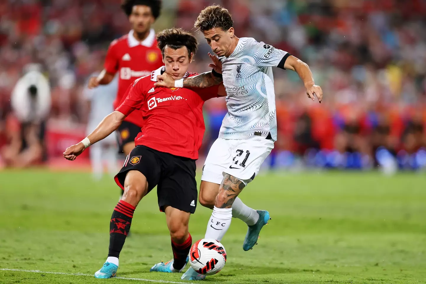Facundo Pellistri scored Manchester United's fourth against Liverpool in pre-season. (Man Utd)