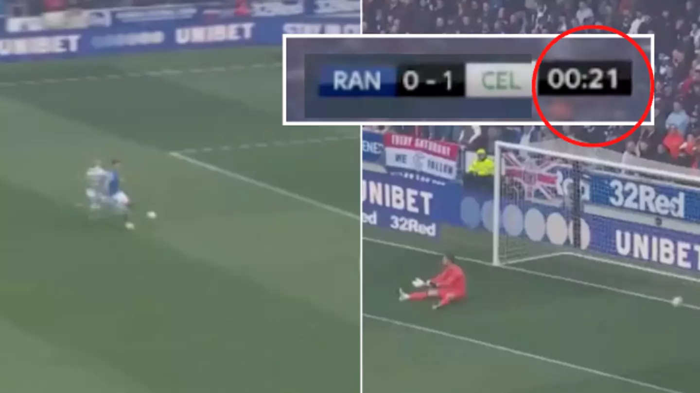 Celtic took just 21 seconds to score against Rangers as Daizen Maeda nets bizarre goal