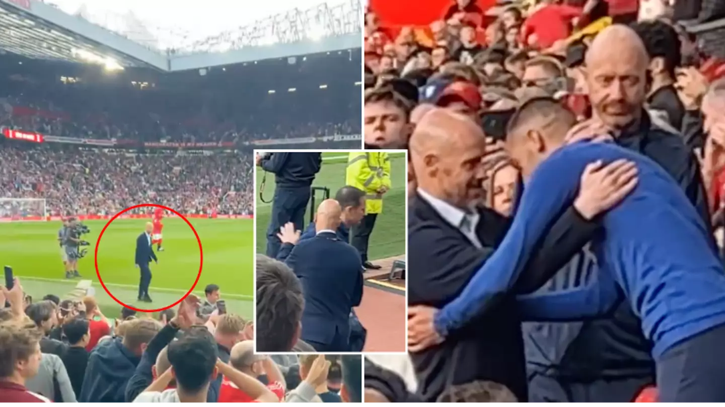 Fan footage shows Erik Ten Hag going straight over to Hakim Ziyech before kick-off vs Chelsea
