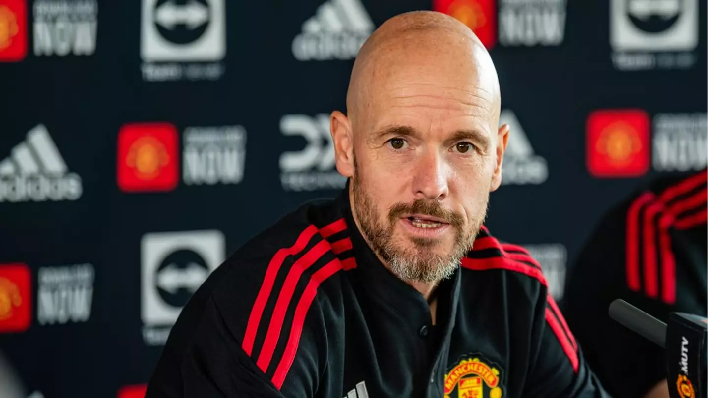 Erik ten Hag speaking to the media ahead of Leicester City vs Manchester United. (Man Utd)