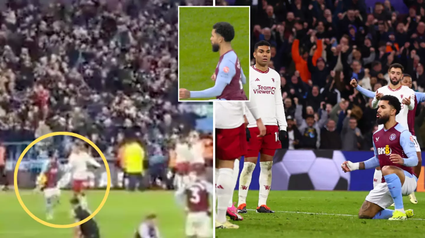 Man United fans spot what Raphael Varane did to Douglas Luiz after Scott McTominay's winner