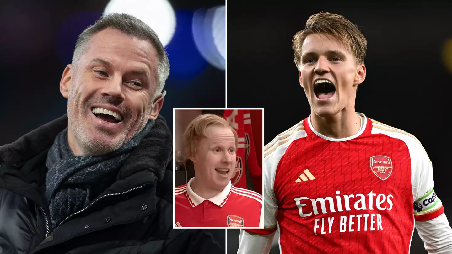 Jamie Carragher fuels Arsenal row by sharing post mocking Mikel Arteta and Martin Odegaard