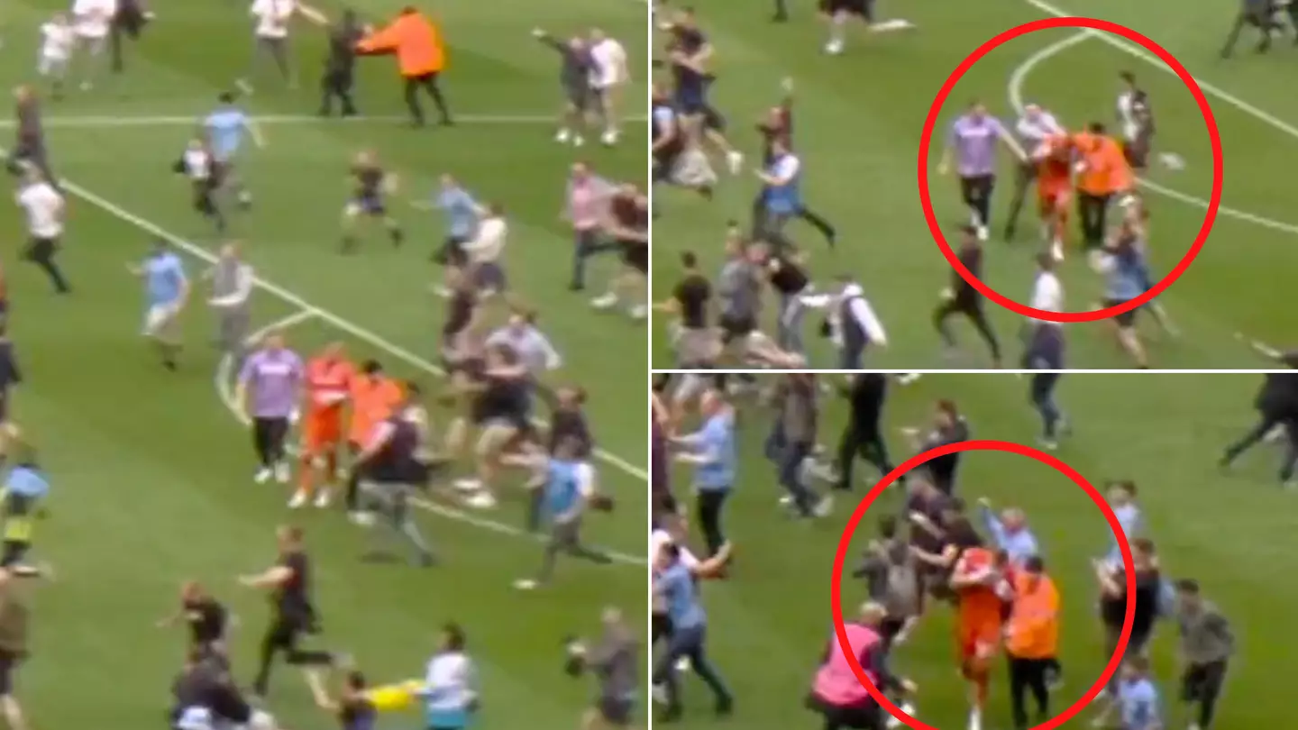 Aston Villa Goalkeeper Attacked During Manchester City Pitch Invasion