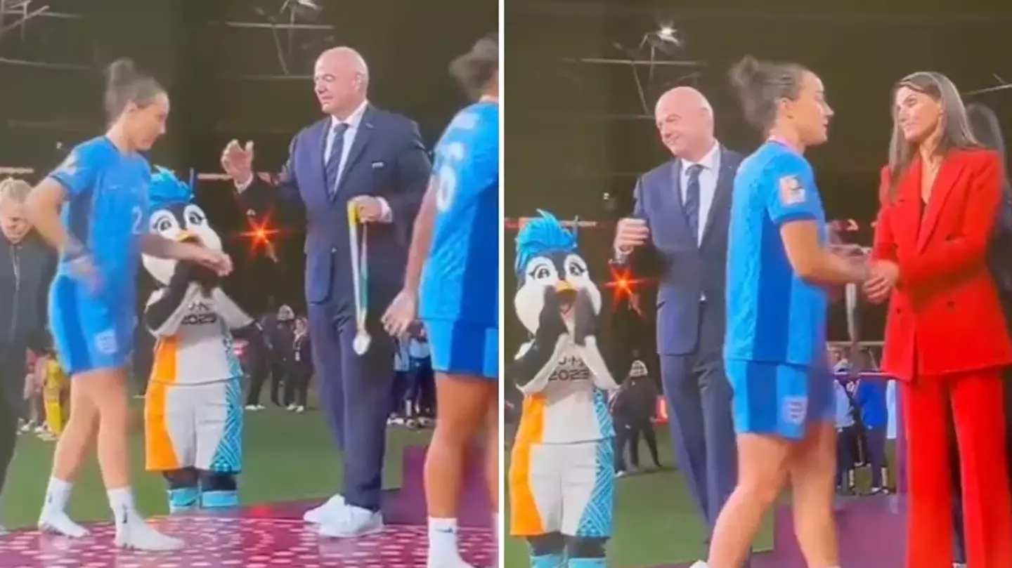 Fans notice awkward interaction between Lucy Bronze and Gianni Infantino during medal ceremony