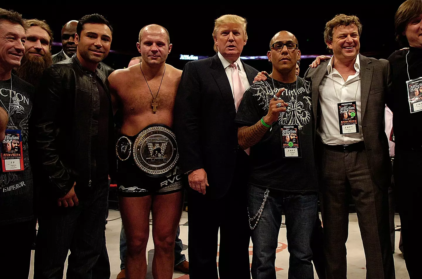 Donald Trump teamed up with likes of Oscar De La Hoya and Tom Atencio to create Affliction MMA. Image: Getty