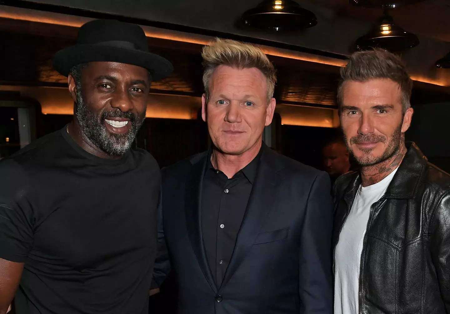 Gordon Ramsay pictured alongside Idris Elba and David Beckham (Image: Getty)