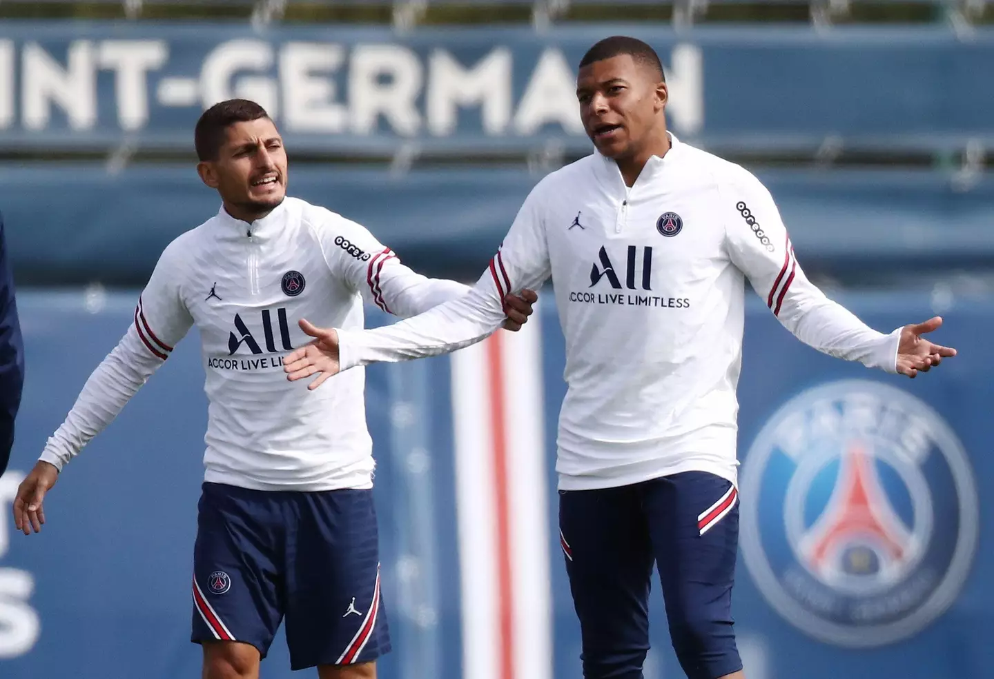 Mbappe with Verratti. Image
