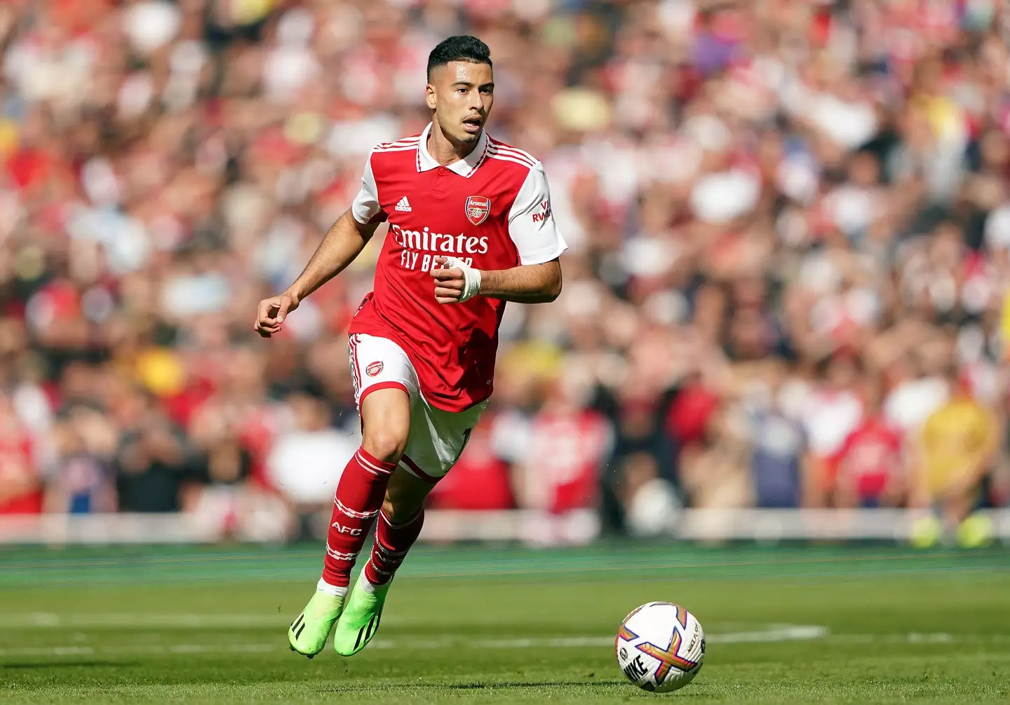 Gabriel Martinelli celebrates his goal. (Image