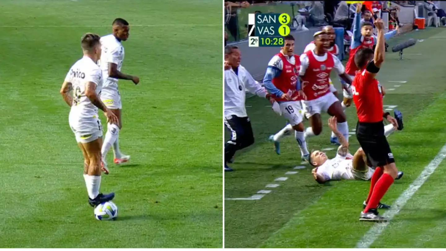 Santos' Yeferson Soteldo stood on top of the ball vs Vasco da Gama, he instantly regretted it