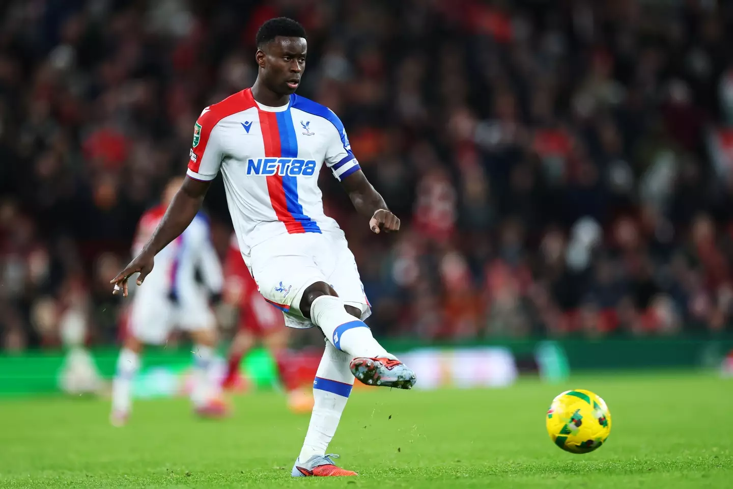 Marc Guehi in action for Crystal Palace against Liverpool. Image: Getty