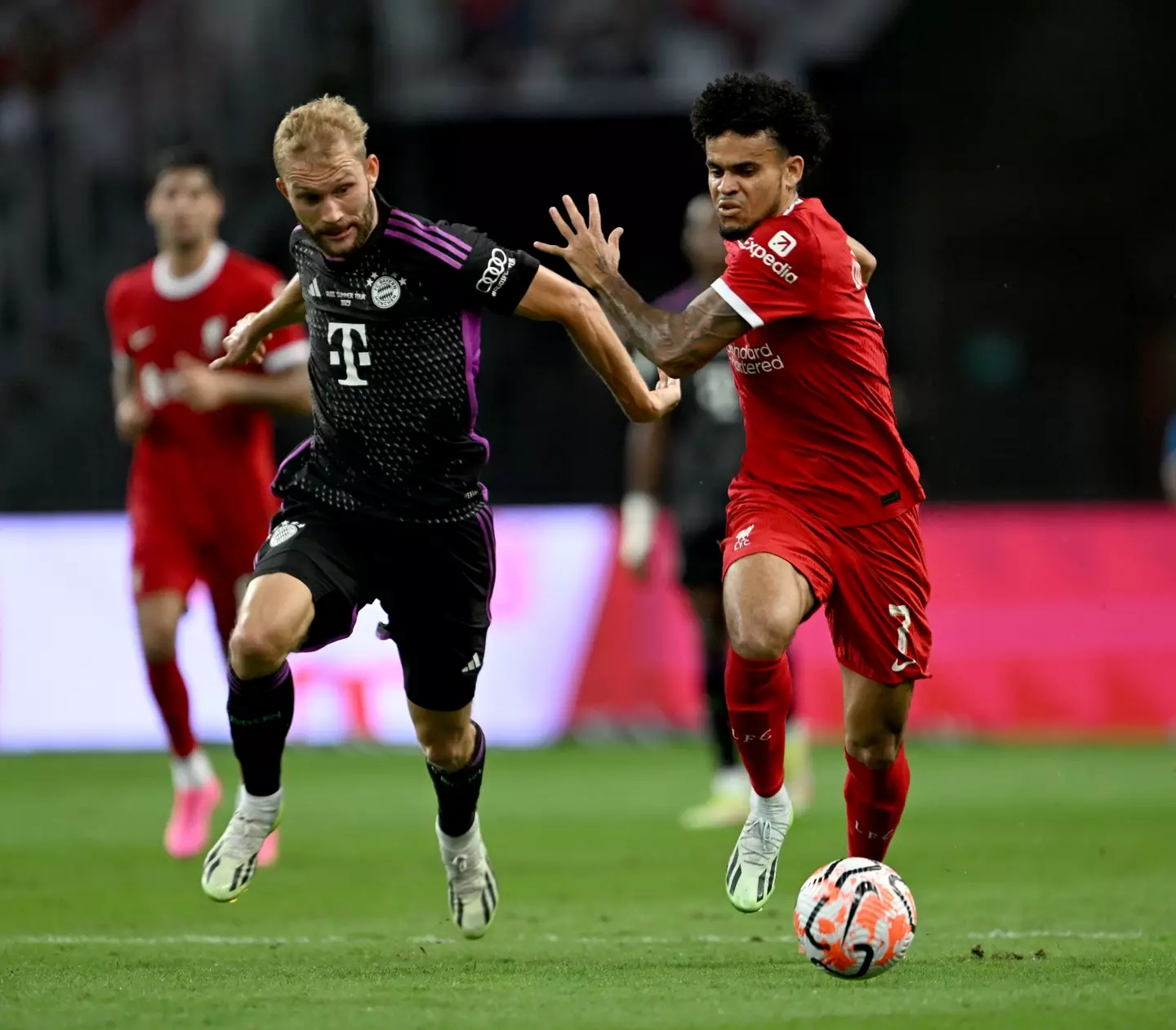 Diaz in action against his new employers. (Image: Andrew Powell / Contributor via Getty)