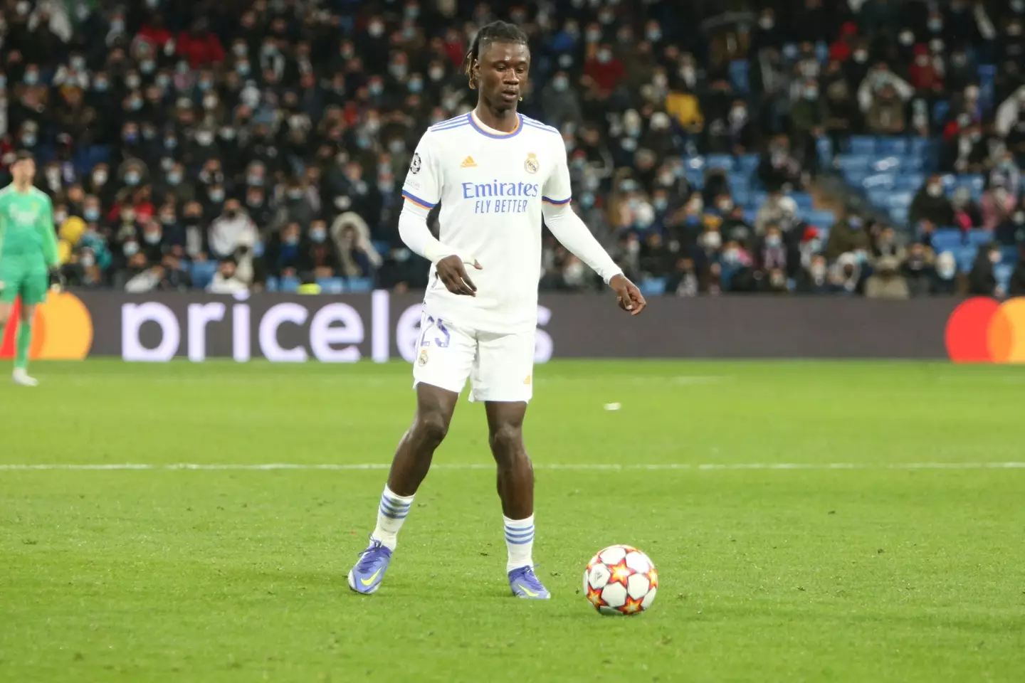 Camavinga playing for Real Madrid in the 21/22 Champions League Group stage. (PA Images)