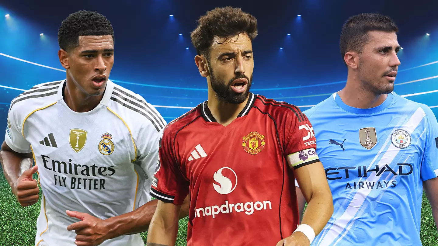 Top 10 midfielders in world football ranked including Jude Bellingham, Bruno Fernandes and Rodri