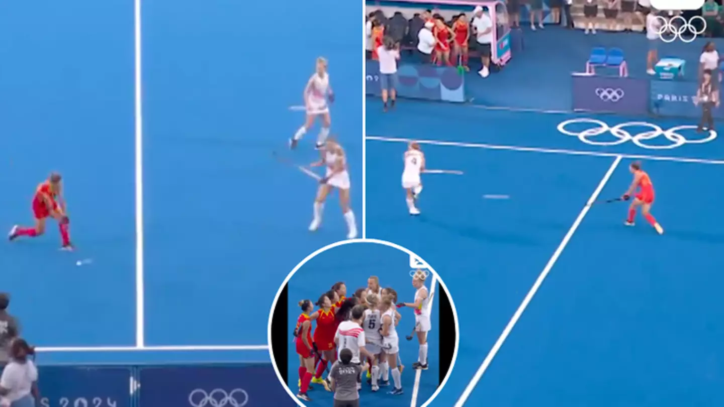 Chinese hockey player sparks fury after smashing the ball at opponent at the end of Olympic match