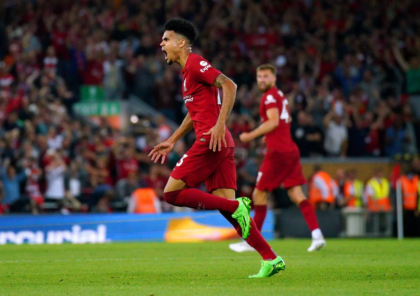 Luis Diaz salvaged a point for Liverpool with a superb strike (Image: Alamy)
