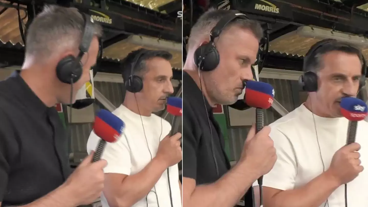 Gary Neville refuses to answer Jamie Carragher's pressing question after clashing on 'Comms Cam' during Man Utd vs Liverpool