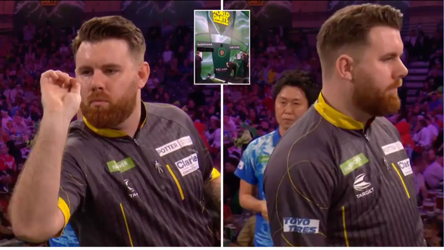 Darts star misses 'no-look 180' attempt at World Championship before giving ice-cold response